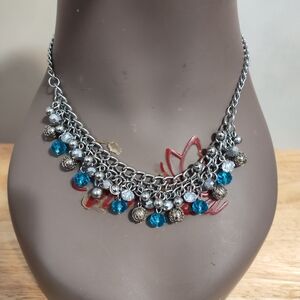 Elegant Silver and Blue Necklace